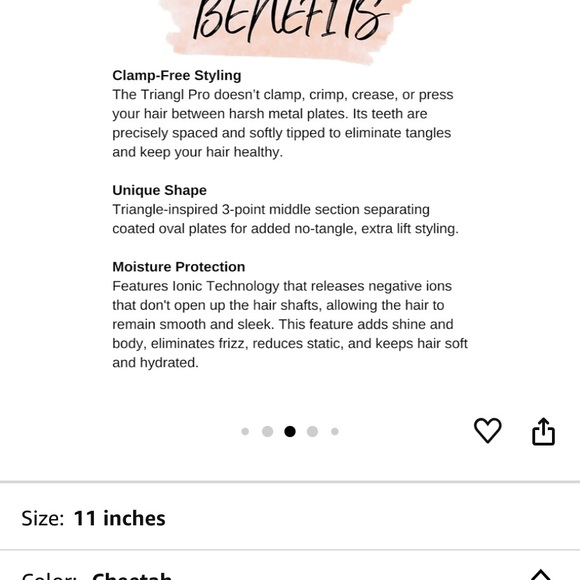 Calista Triangle Pro Heated Detailer Brush Smoothing Anti-Frizz Professional Hea - Picture 4 of 8